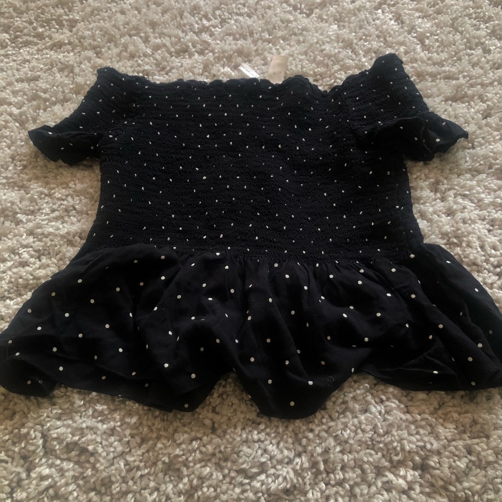 Polka dot off the shoulder